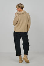 Cardigan mit abnehmbarem Schal, beige-meliert