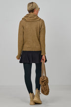 Cardigan mit abnehmbarem Schal, camel-meliert