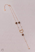 Kette mit unterschiedlichen Herz-Elementen, gold-taupe