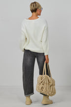 kuscheliger Cardigan mit Knebelverschlüssen, ecru