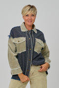 Combi Jeans-Cord-Hemd, beige-leo