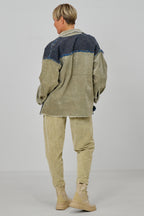Combi Jeans-Cord-Hemd, beige-leo
