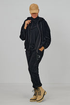 Freizeithose aus Feincord, schwarz