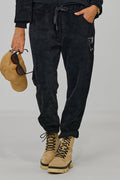 Freizeithose aus Feincord, schwarz