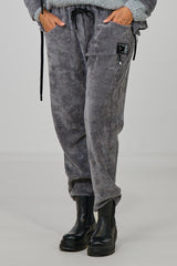 Freizeithose aus Feincord, grau