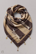 Weiches Tuch mit Charms, braun-taupe