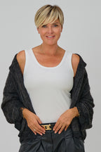 kuscheliger Cardigan mit Spitze, anthrazit