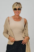 Feinripp-Top, beige