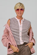 Geringelte Weste, rosa-dunkelbraun