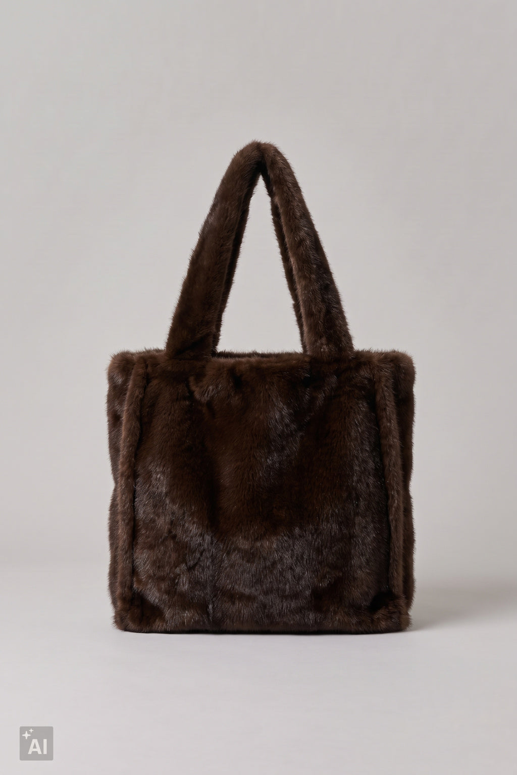 Große Felltasche, schokobraun