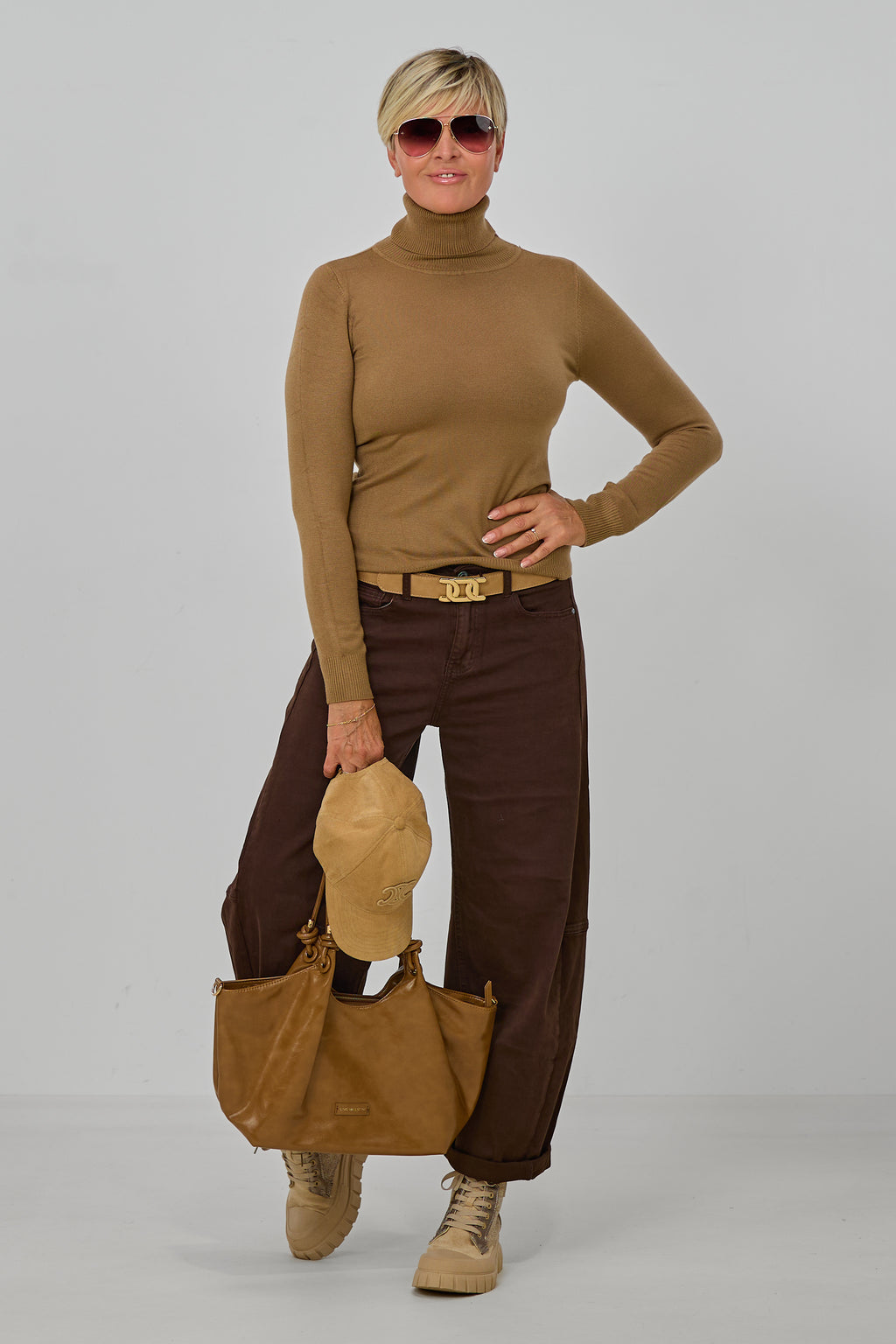 Rollkragen Pulli "Senorita", camel