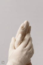 Handschuhe mit Fell-Puschel, creme