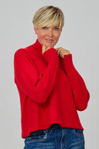 Weicher Strickpulli mit Turtleneck, rot