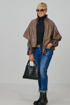 Jacke mit Balloon-Ärmeln, taupe