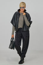 Jacke mit Balloon-Ärmeln, schwarz
