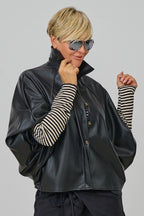 Jacke mit Balloon-Ärmeln, schwarz