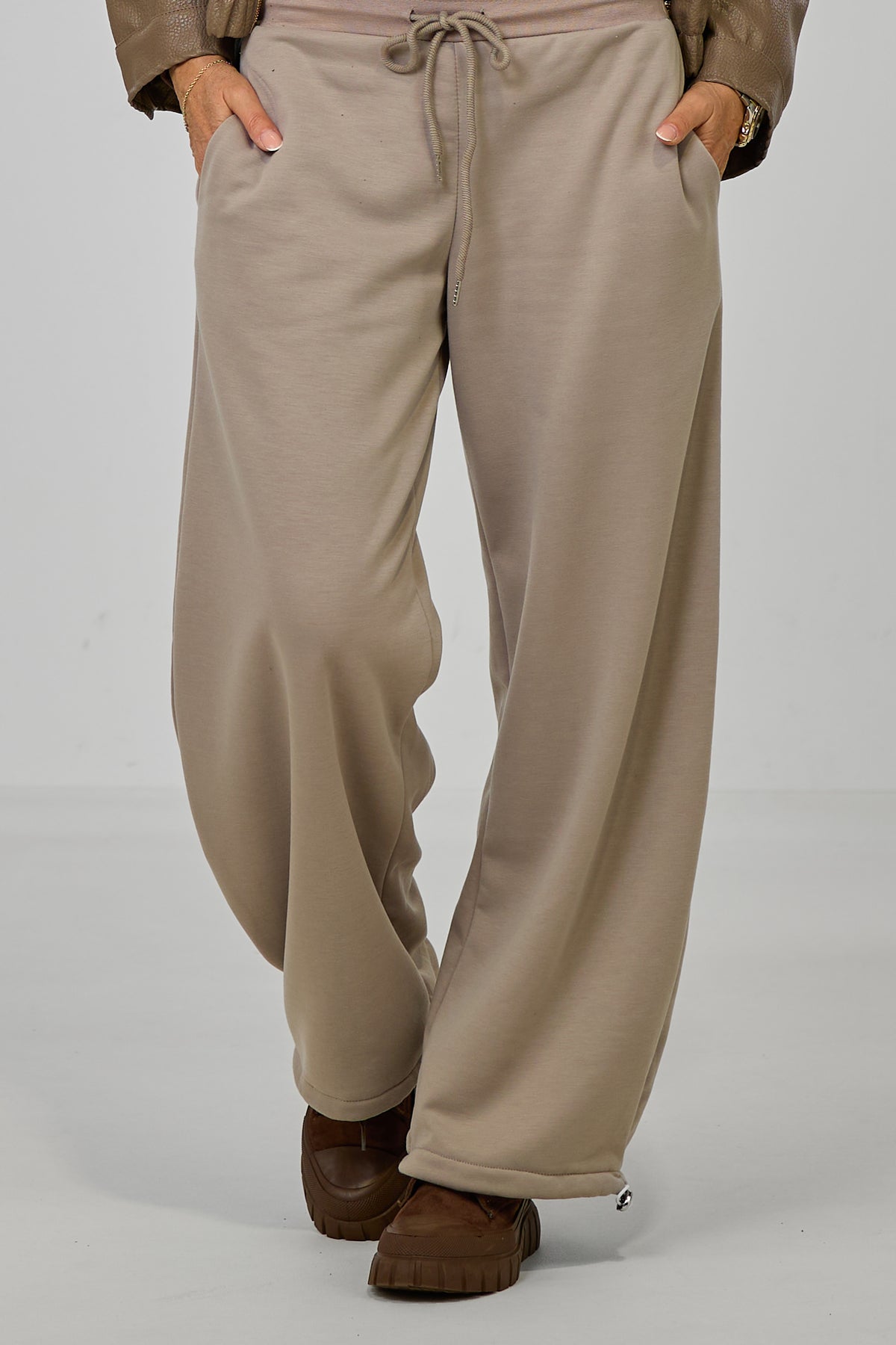 Kuschelige Freizeithose, taupe