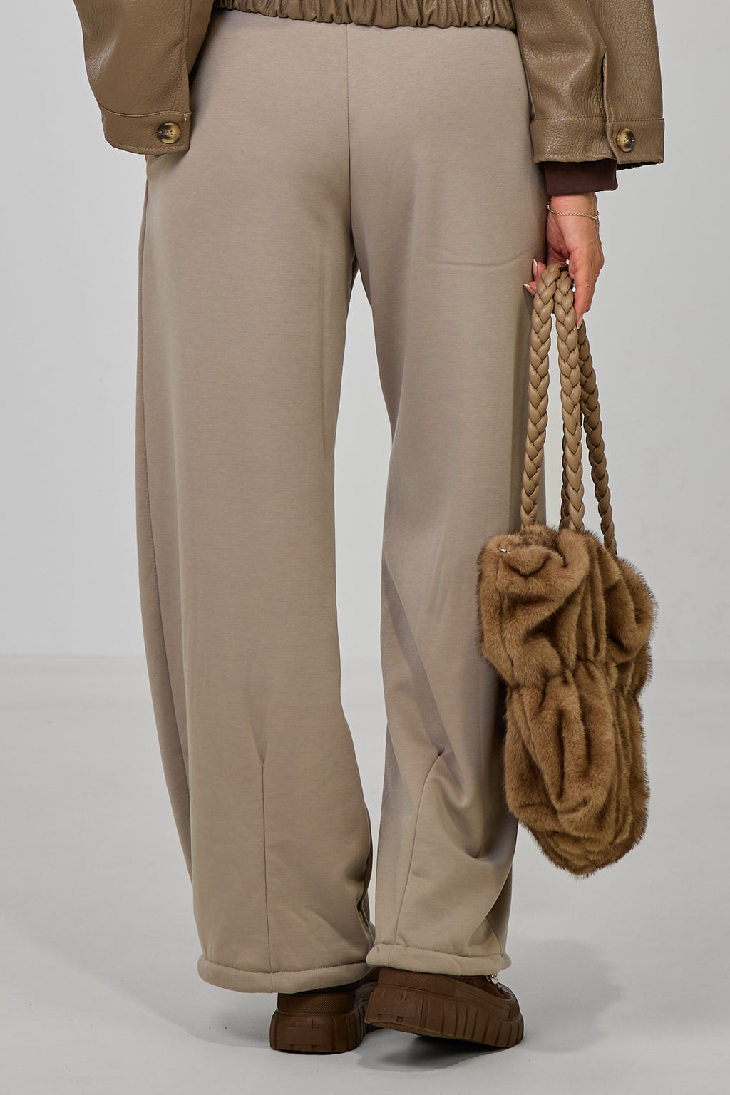 Kuschelige Freizeithose, taupe