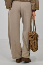 Kuschelige Freizeithose, taupe