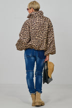 Balloon-Jacke mit Stehkragen, camel-leo