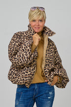 Balloon-Jacke mit Stehkragen, camel-leo
