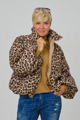 Balloon-Jacke mit Stehkragen, camel-leo