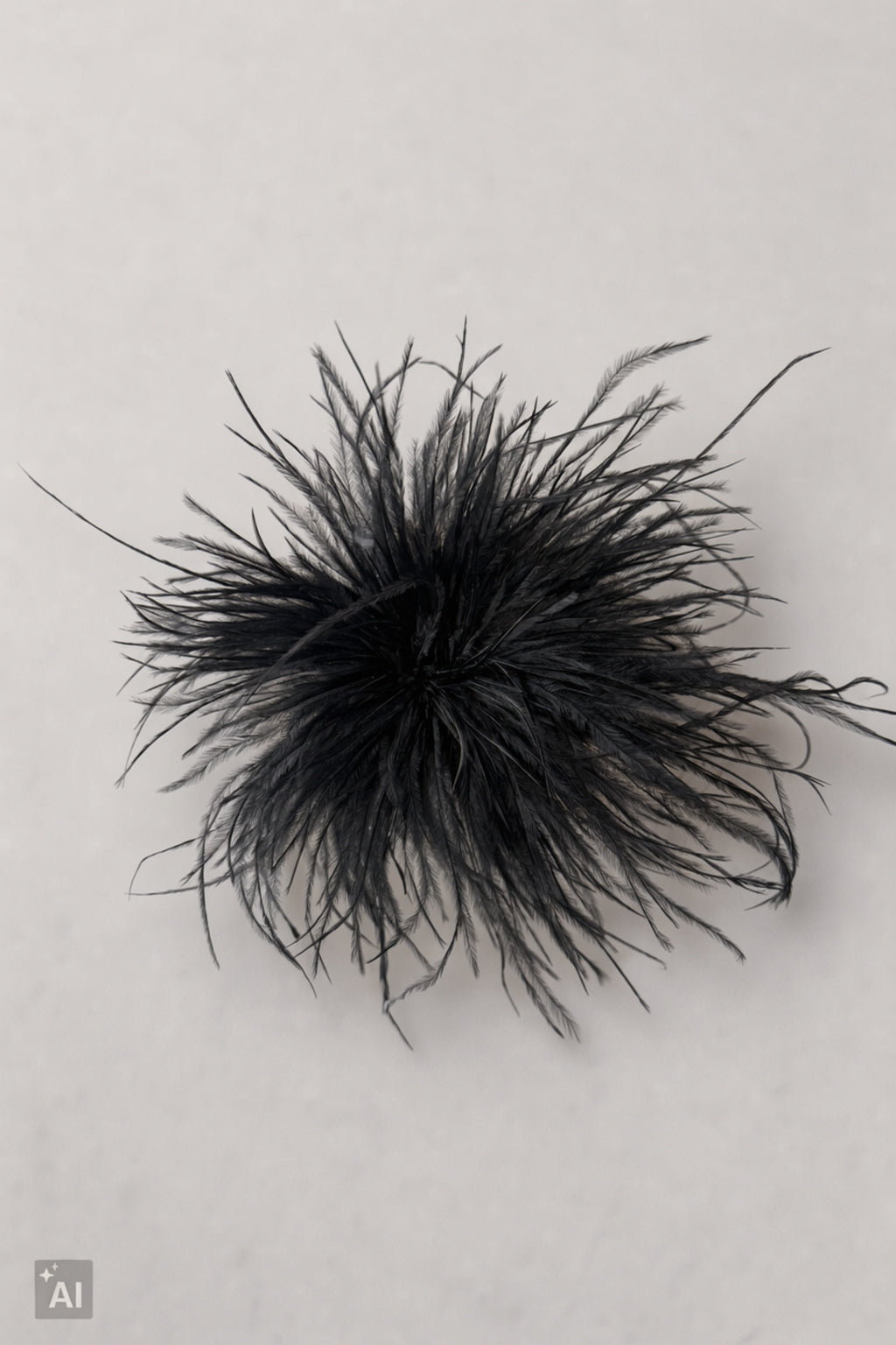 Federbrosche, schwarz