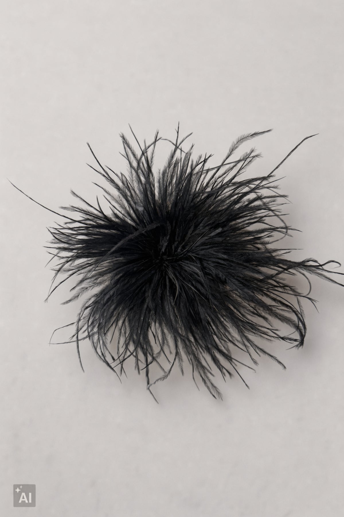 Federbrosche, schwarz