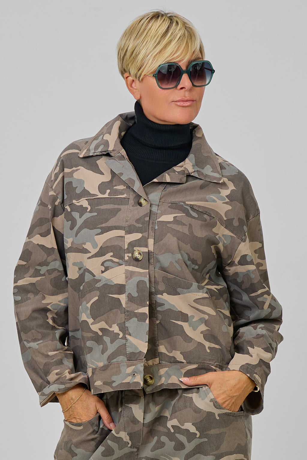 Hemdjacke Camouflage, khaki-beige-grau