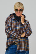 Karo Flanellhemd, braun-blau