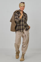 Karo Flanellhemd, braun-beige