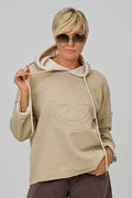 Feinstrick Hoodie Norderney bicolor, beige-creme