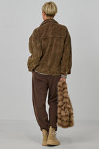 Oversized Cordjacke, braun used