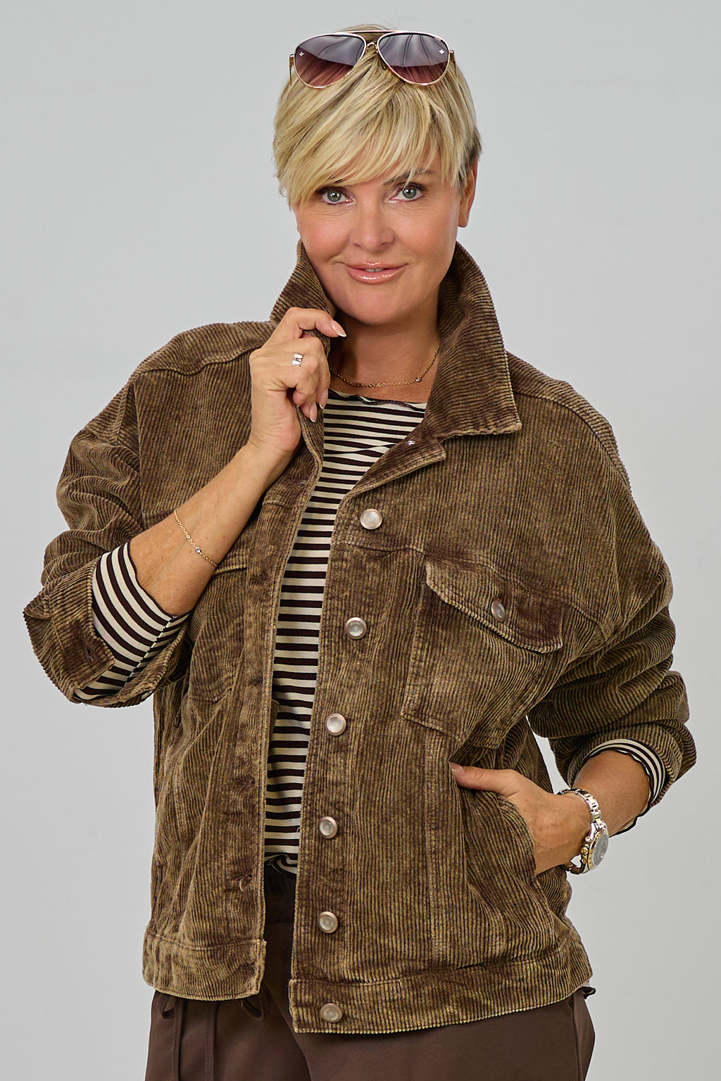 Oversized Cordjacke, braun used