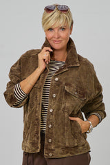 Oversized Cordjacke, braun used