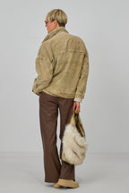 Oversized Cordjacke, camel used
