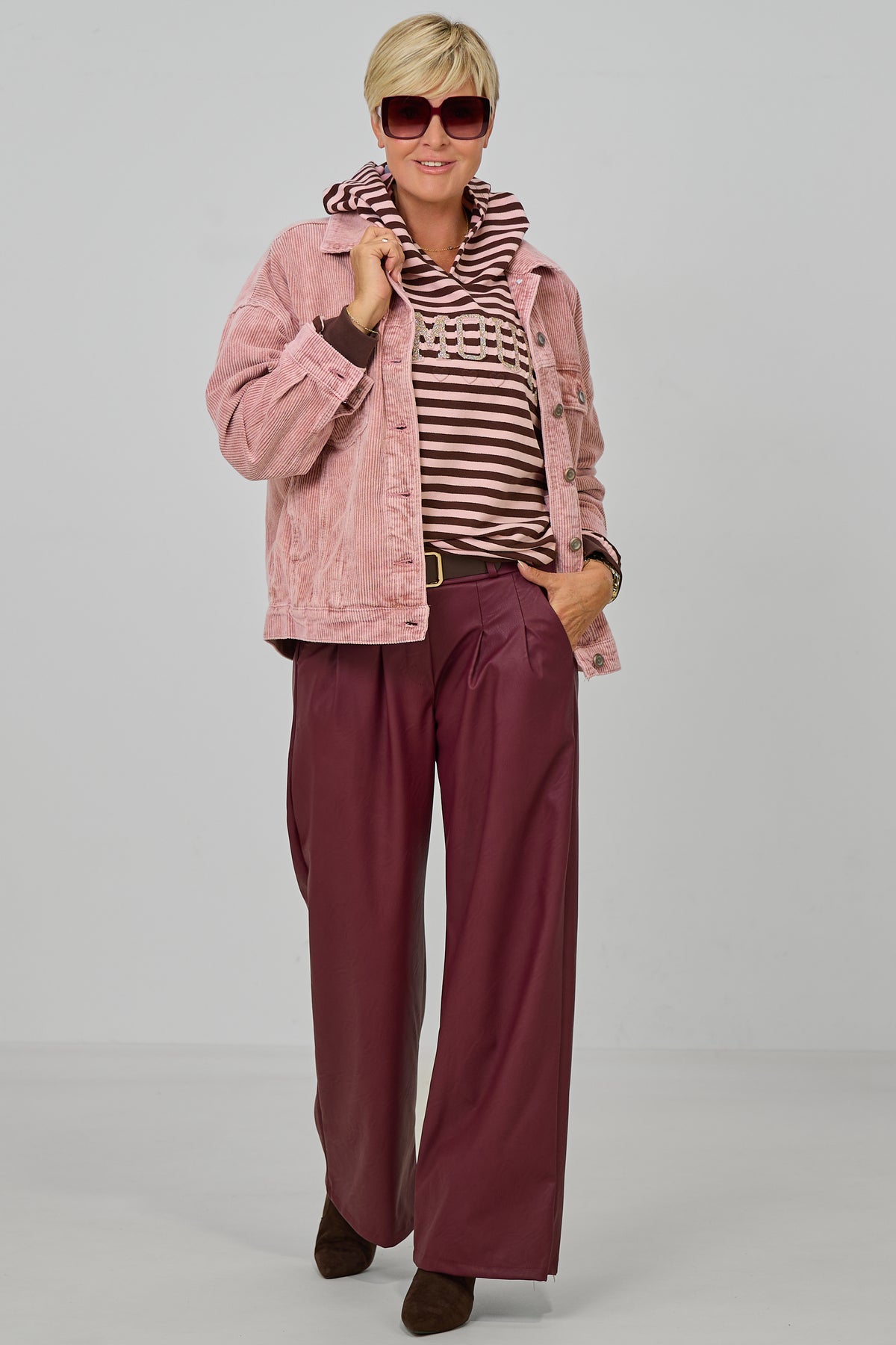 Oversized Cordjacke, rosa used