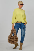 Pulli mit weiten Fledermausärmeln, gelb