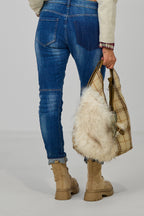 Enge Jeans im used-destroyed look, denim
