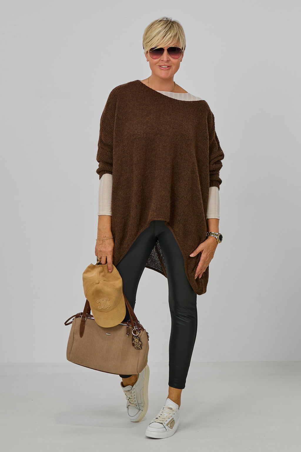 Kuscheliger Oversized Strickpulli, braun