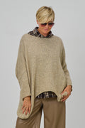 Kuscheliger Oversized Strickpulli, stein