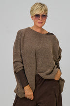 Kuscheliger Oversized Strickpulli, taupe