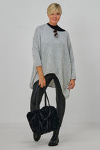 Kuscheliger Oversized Strickpulli, hellgrau