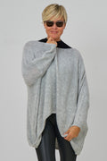 Kuscheliger Oversized Strickpulli, hellgrau