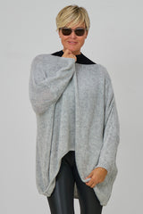 Kuscheliger Oversized Strickpulli, hellgrau
