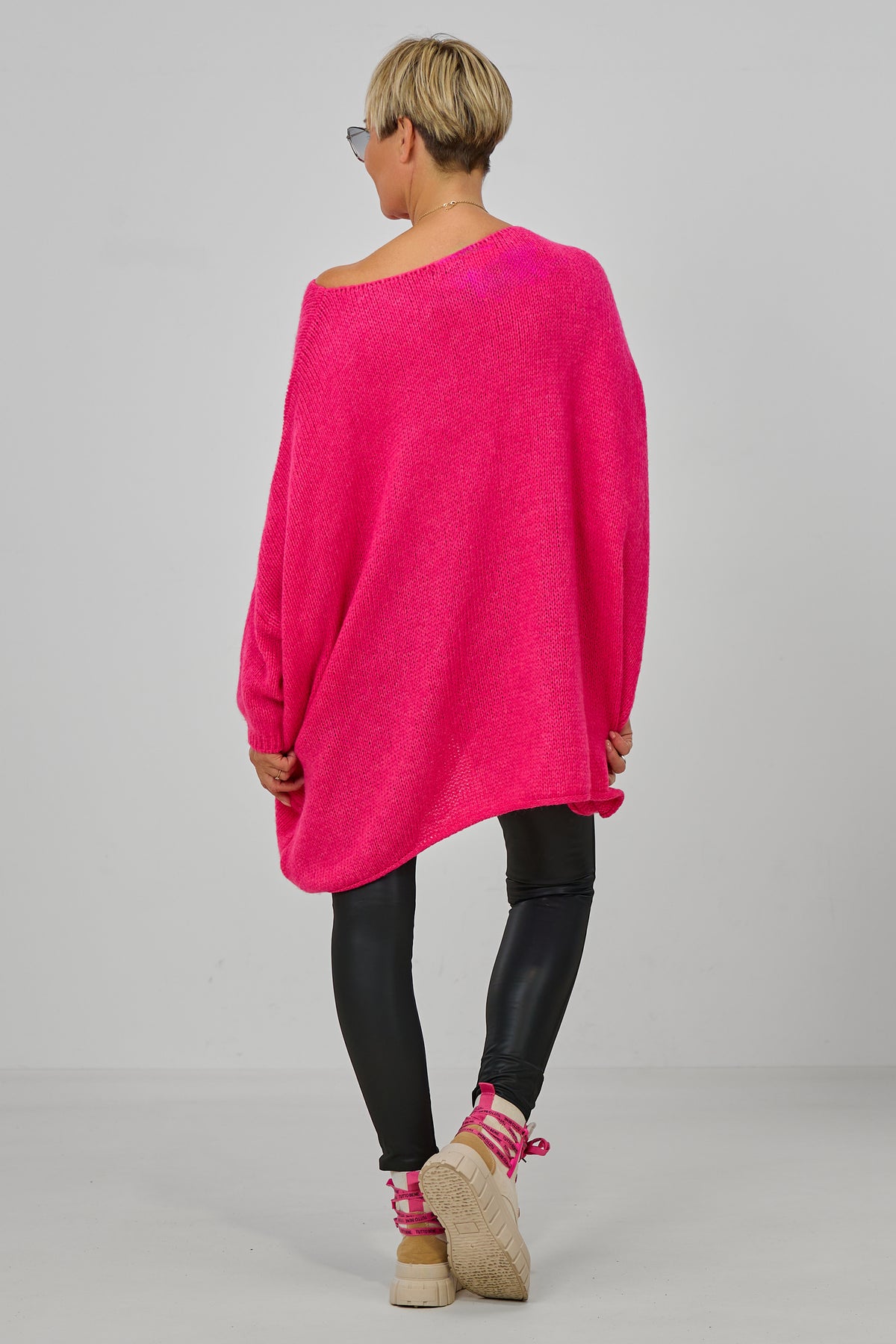 Kuscheliger Oversized Strickpulli, pink