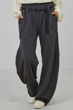 Sweaty Hose mit Ziernähten im used look, anthrazit