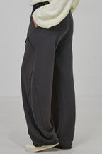 Sweaty Hose mit Ziernähten im used look, anthrazit