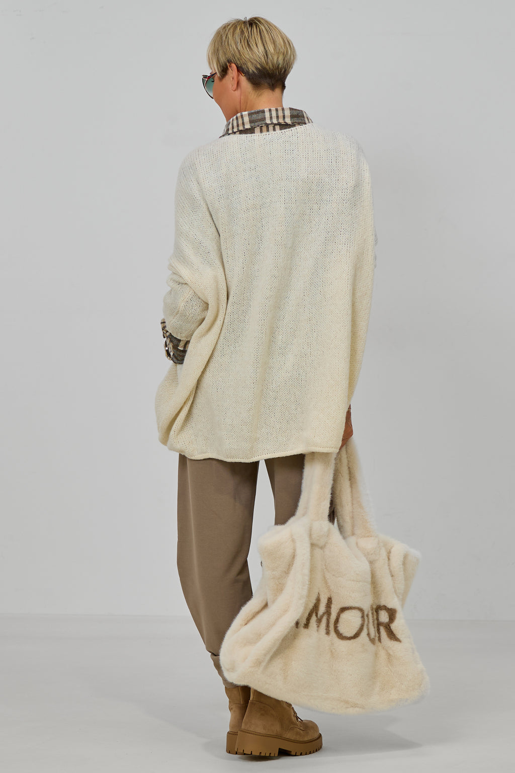 Kuscheliger Oversized Strickpulli, ecru/creme