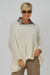 Kuscheliger Oversized Strickpulli, ecru/creme